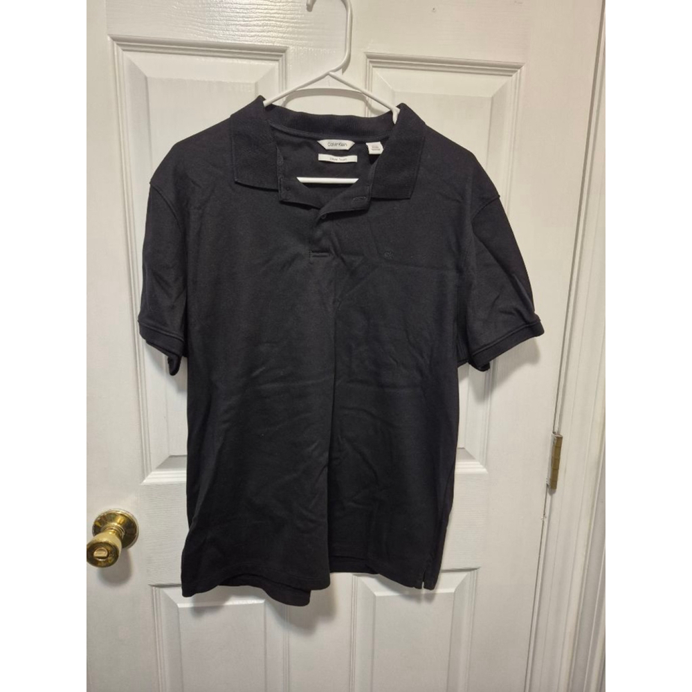 Men's Calvin Klein Black Liquid Touch Polo Shirt L